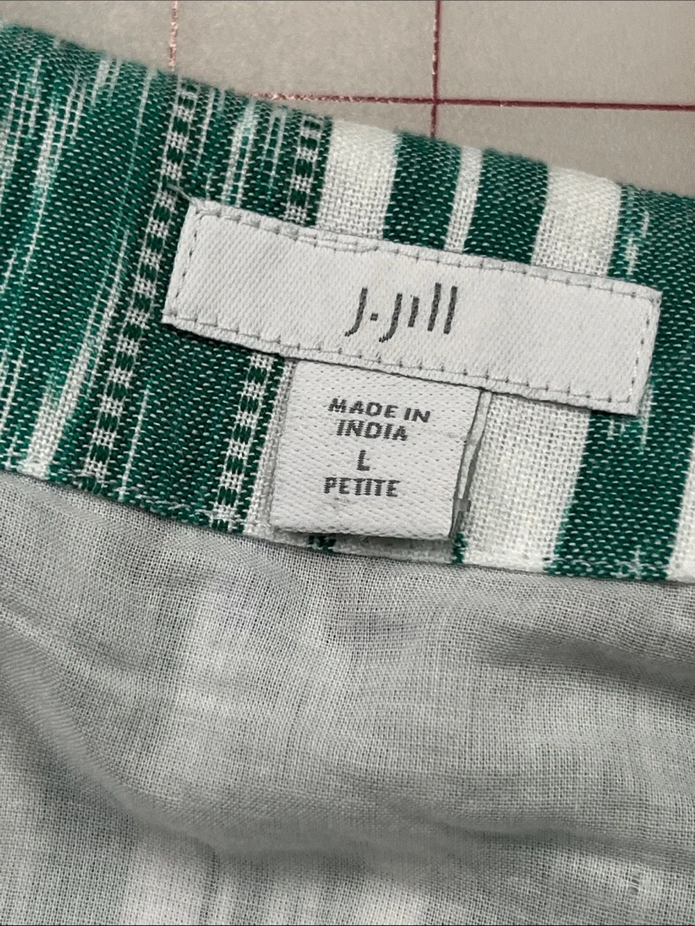 J. JILL Summer Casual Sleeveless V-Neck Embroidered Teal & White Print Dress LP